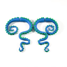 Load image into Gallery viewer, TENTACLE  EARRING BLUE/GREEN

