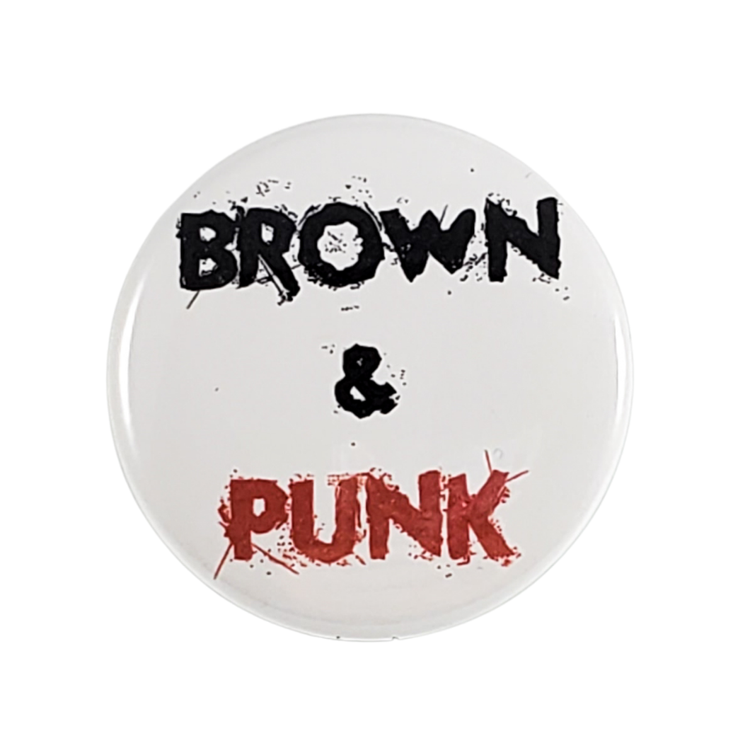 BROWN & PUNK BUTTON PIN