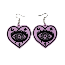 Load image into Gallery viewer, HEART EVIL EARRINGS-PASTELS
