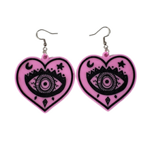 Load image into Gallery viewer, HEART EVIL EARRINGS-PASTELS
